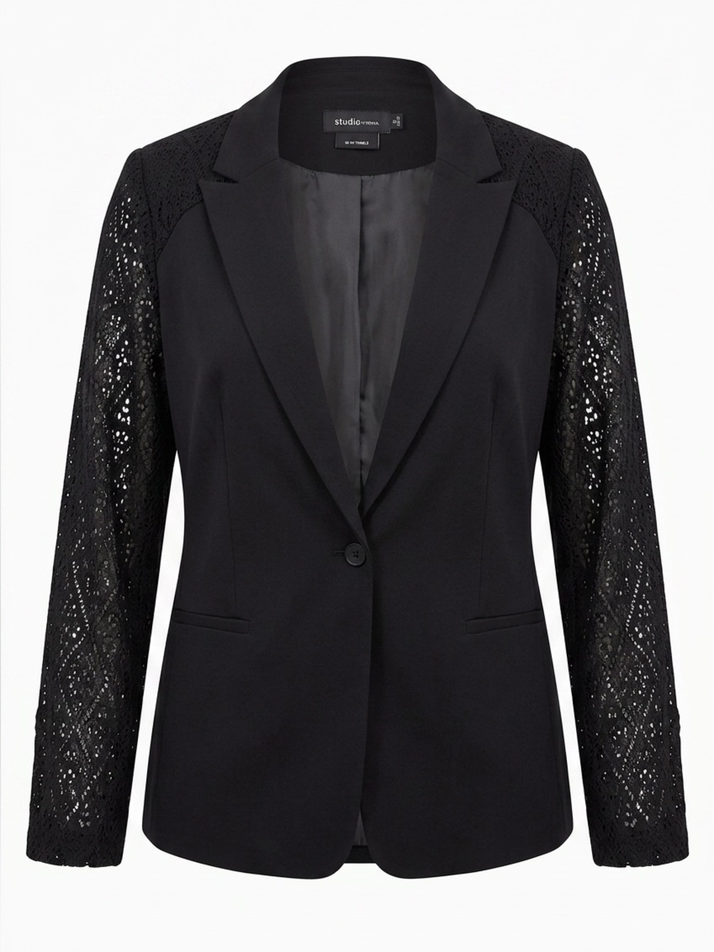 torrid Black Crochet-Sleeve Blazer Jacket